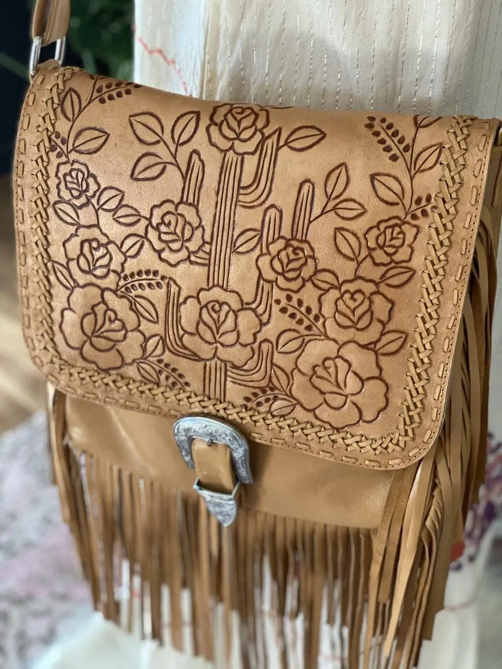 DESERT ROSE FRINGE BAG