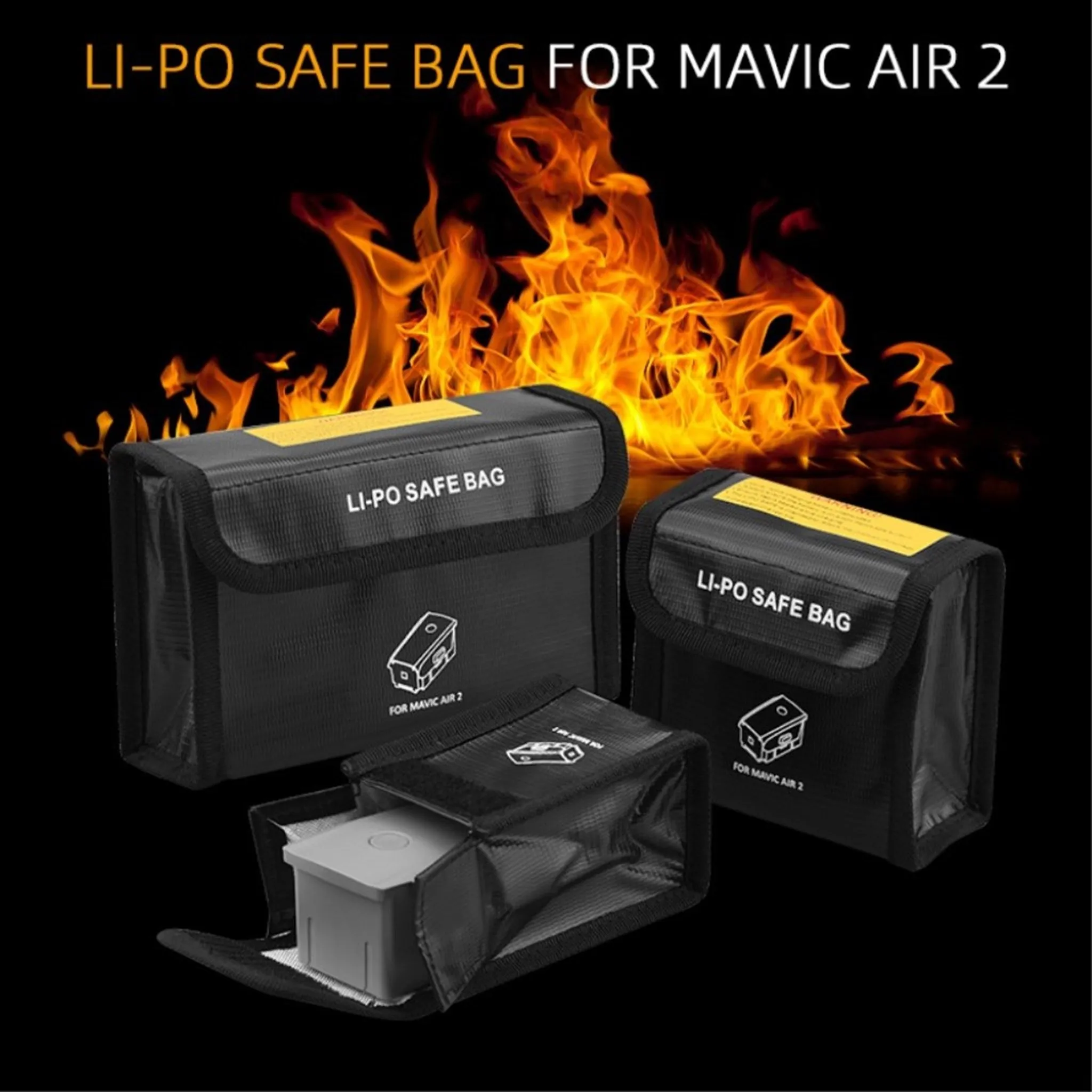 DJI Mavic Air 2 Li-po battery safety bag - Size: 11 x 5.5 x 10.5cm