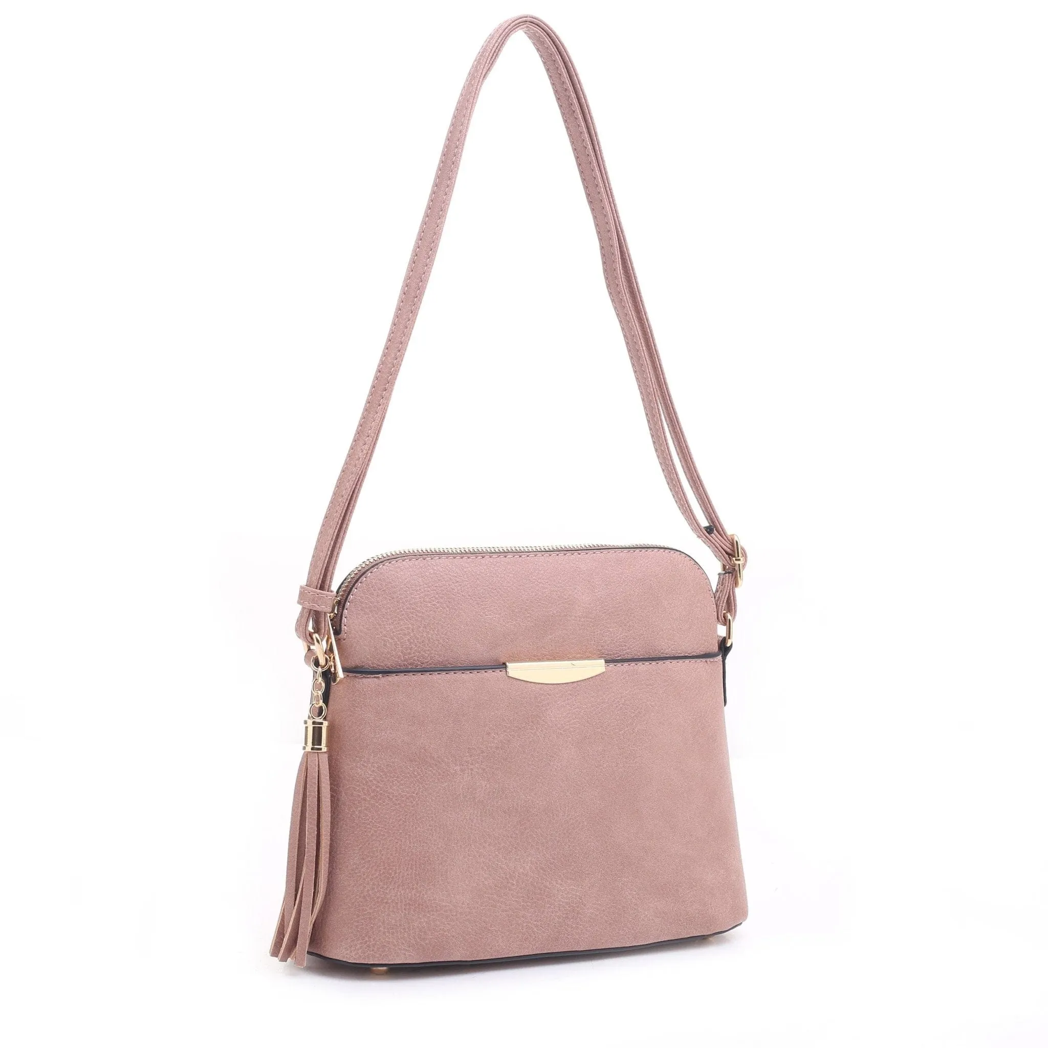 DS95314D Front Pocket Dome Crossbody w/ Tassel