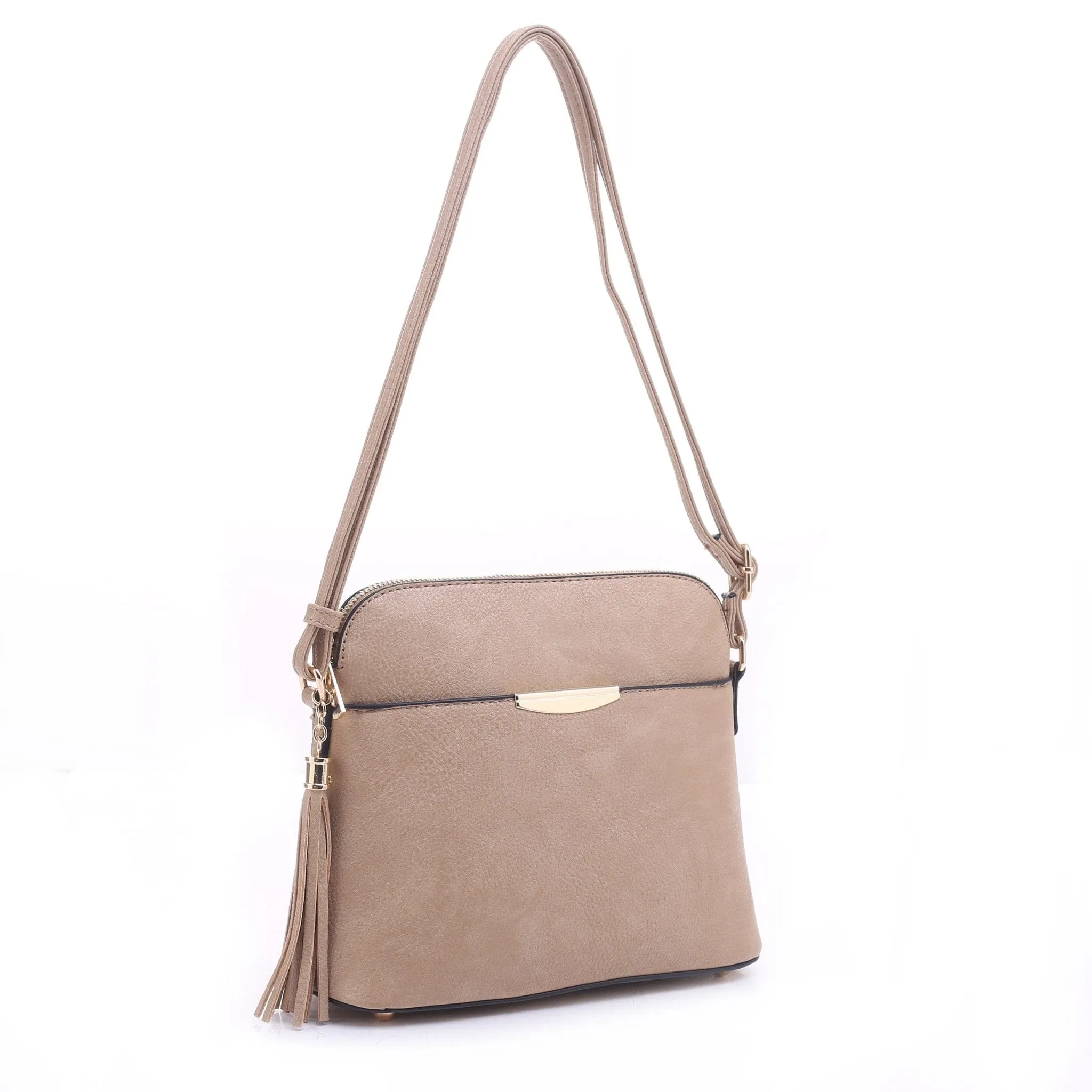 DS95314D Front Pocket Dome Crossbody w/ Tassel