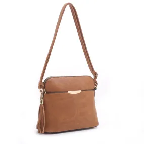 DS95314D Front Pocket Dome Crossbody w/ Tassel