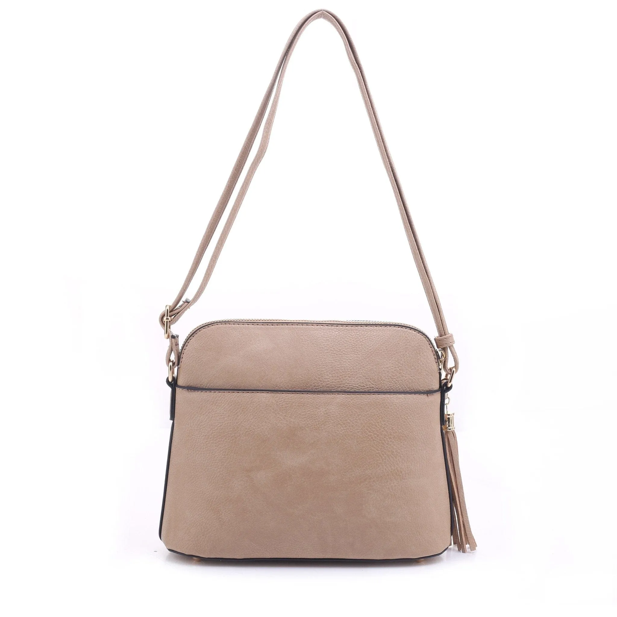 DS95314D Front Pocket Dome Crossbody w/ Tassel