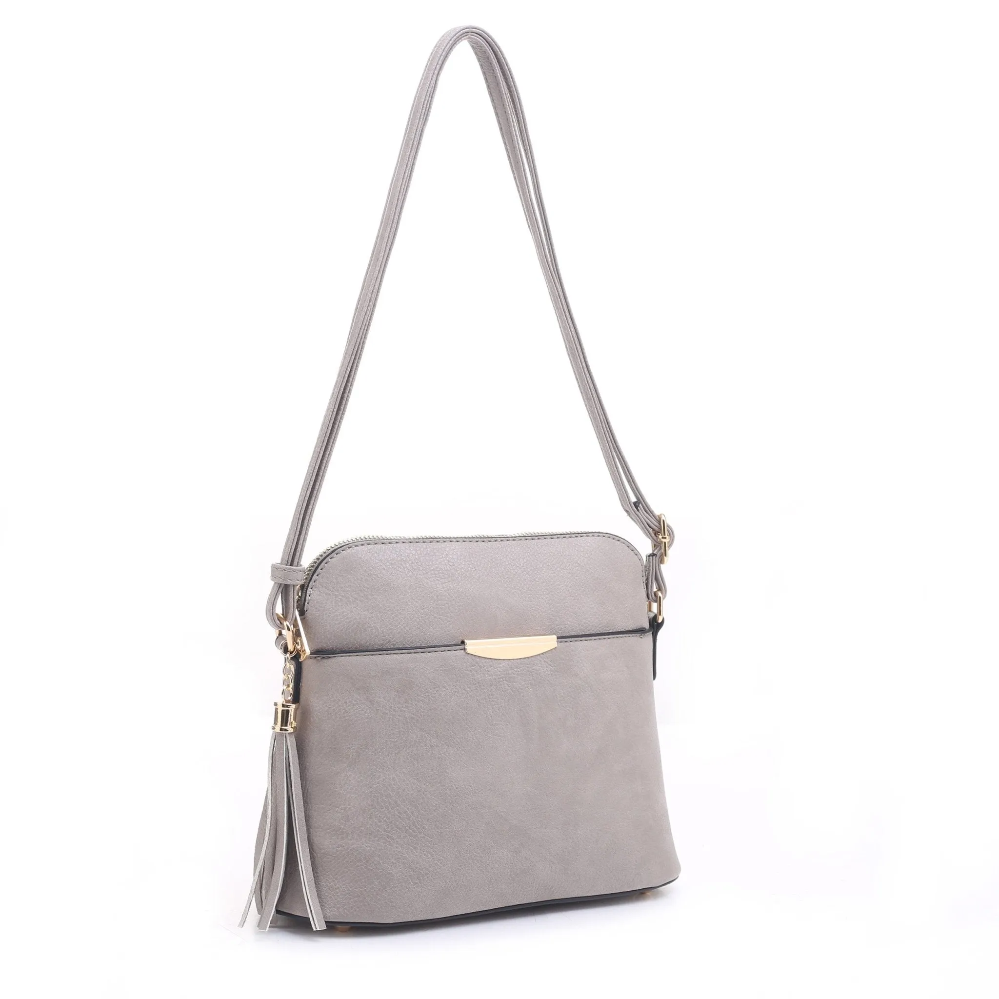 DS95314D Front Pocket Dome Crossbody w/ Tassel