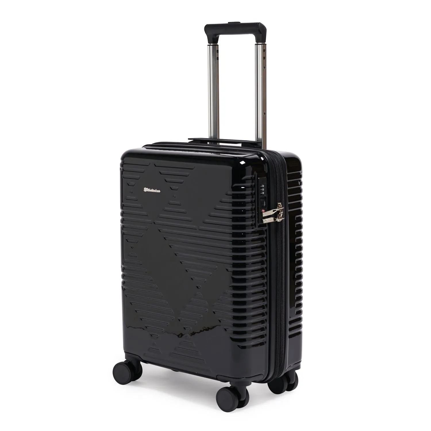 Echolac Extravagant 56cm Hardcase Expandable 4 Double Wheel Cabin Luggage Trolley Black - CTH0062 S- 20 BLACK