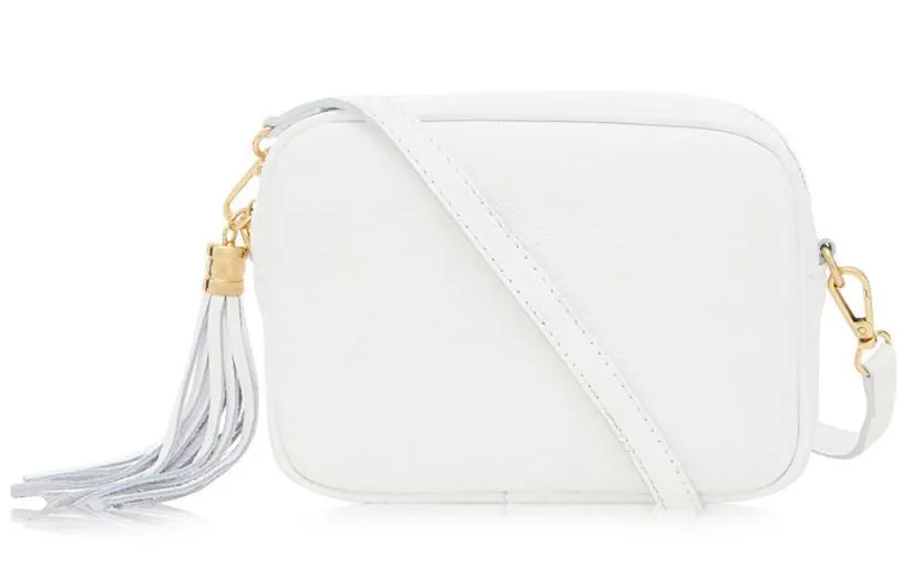 Fabucci White Leather Crossbody Bag