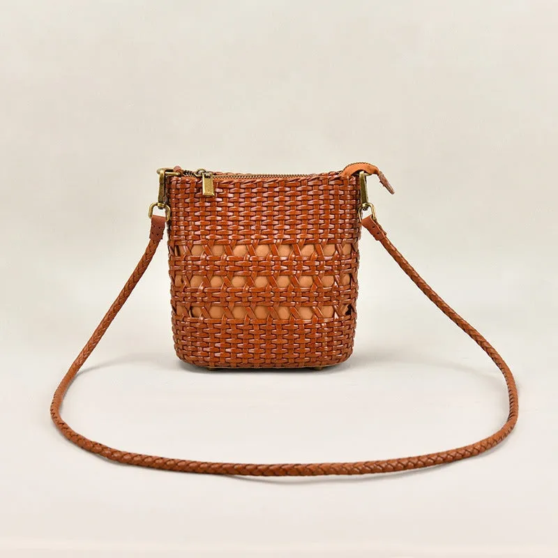 Fashion Handmade Leather Woven Bag Beach Bag