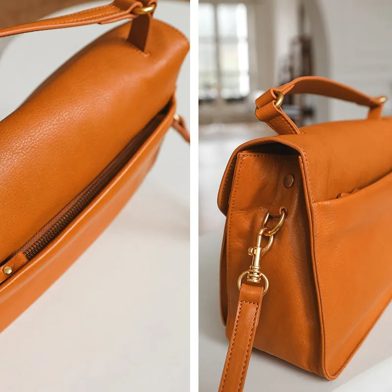 Fashion Vegetable Tanned Leather Large Capacity Ladies Shoulder Bag Crossbody