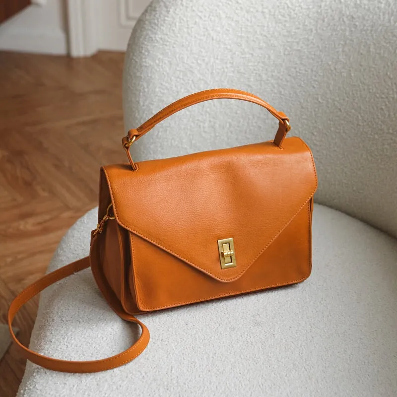 Fashion Vegetable Tanned Leather Large Capacity Ladies Shoulder Bag Crossbody