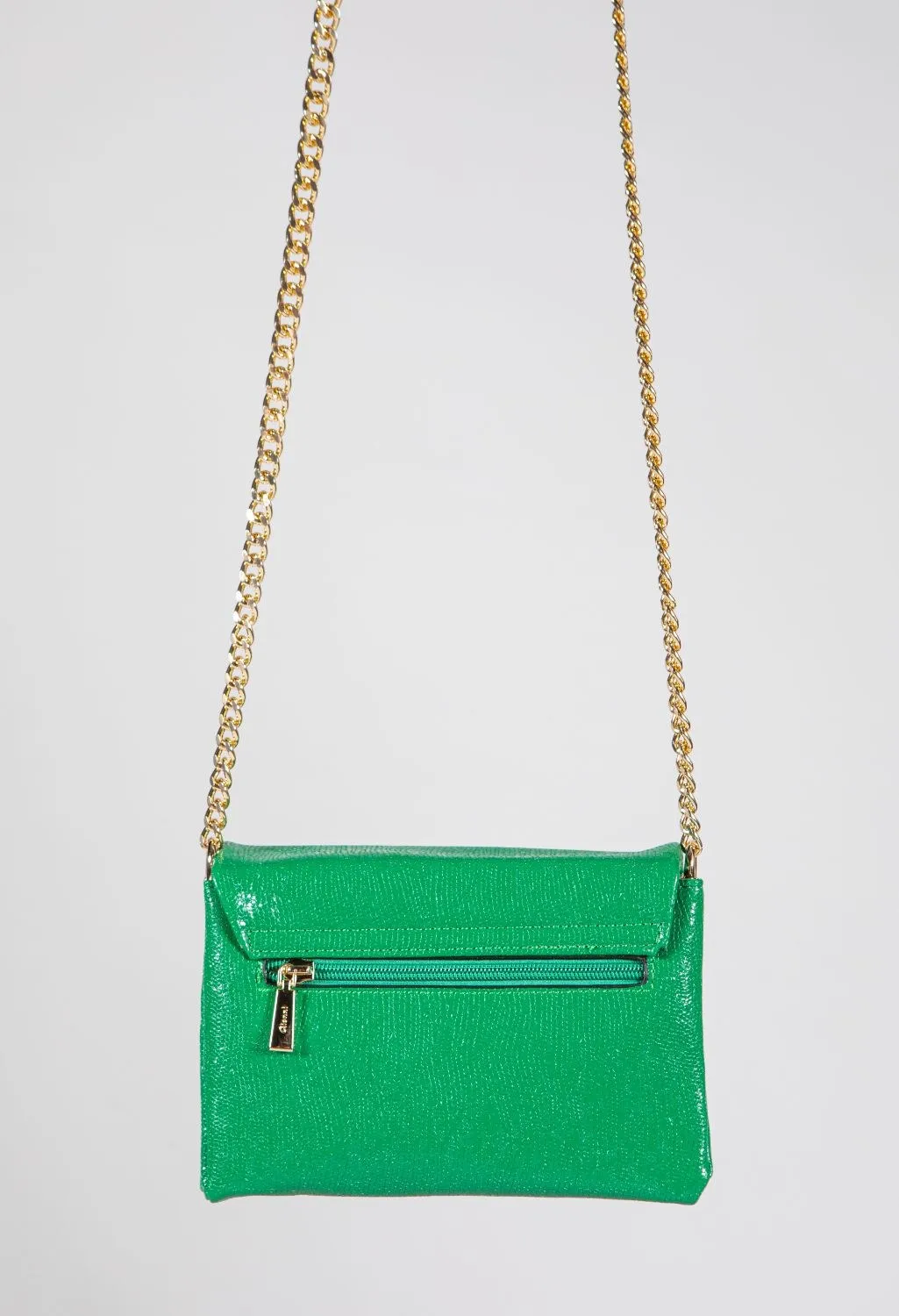 Faux Croc Leather Chain Crossbody Bag