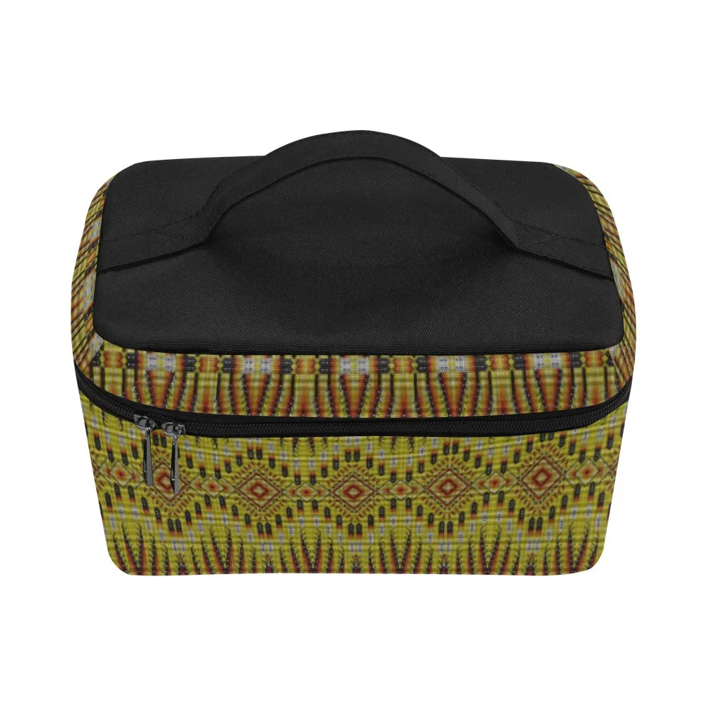 Fire Feather Yellow Cosmetic Bag/Large