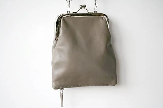 Frame & zip slouch pouch - grey