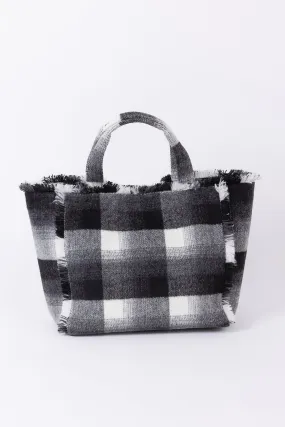 FRAYED FLANNEL WEEKEND BAG