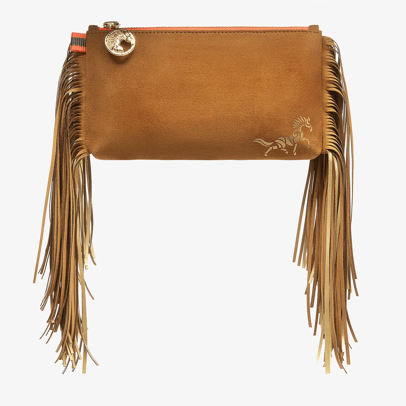 Fringe Beltbag "Hunter Brown" with golden print