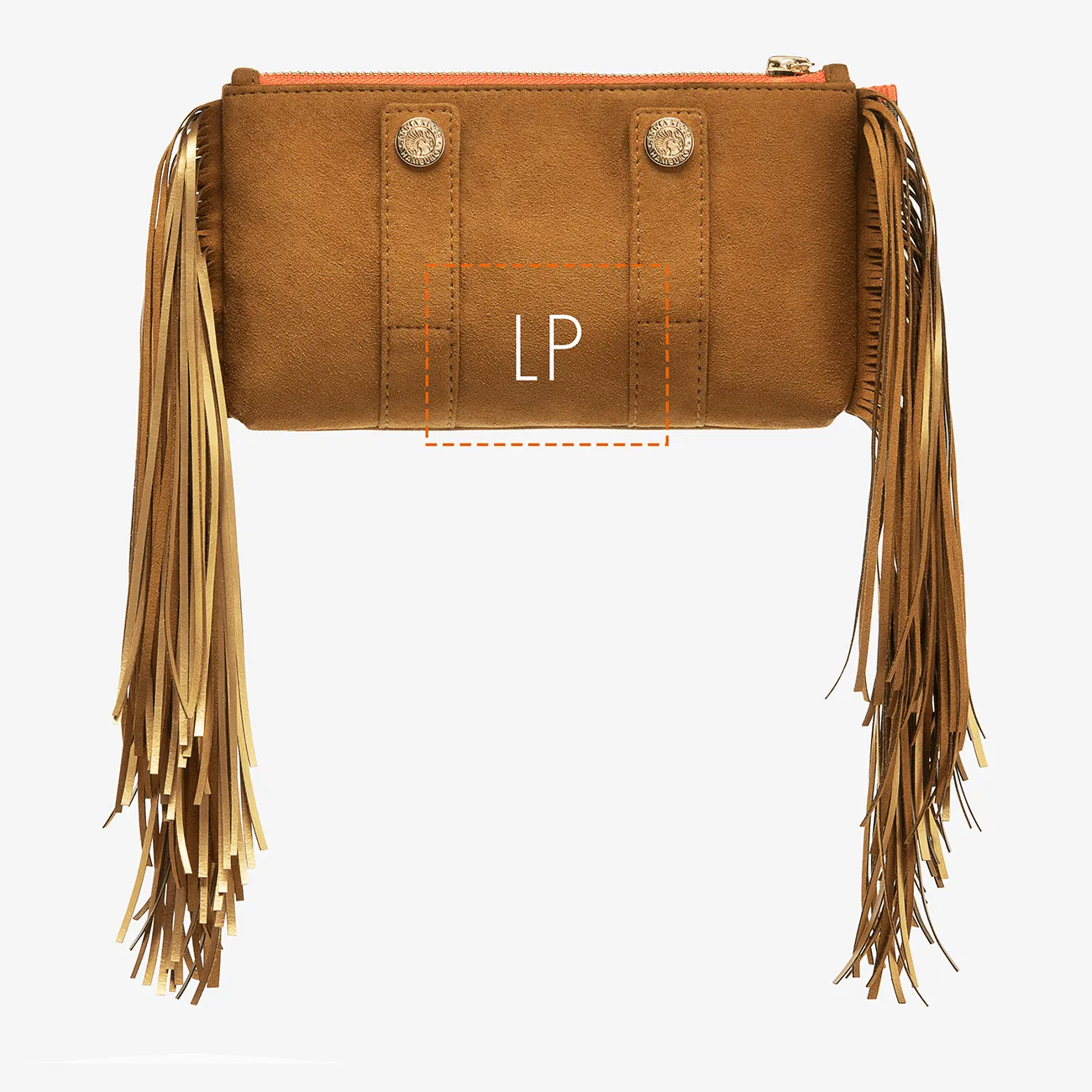 Fringe Beltbag "Hunter Brown" with golden print