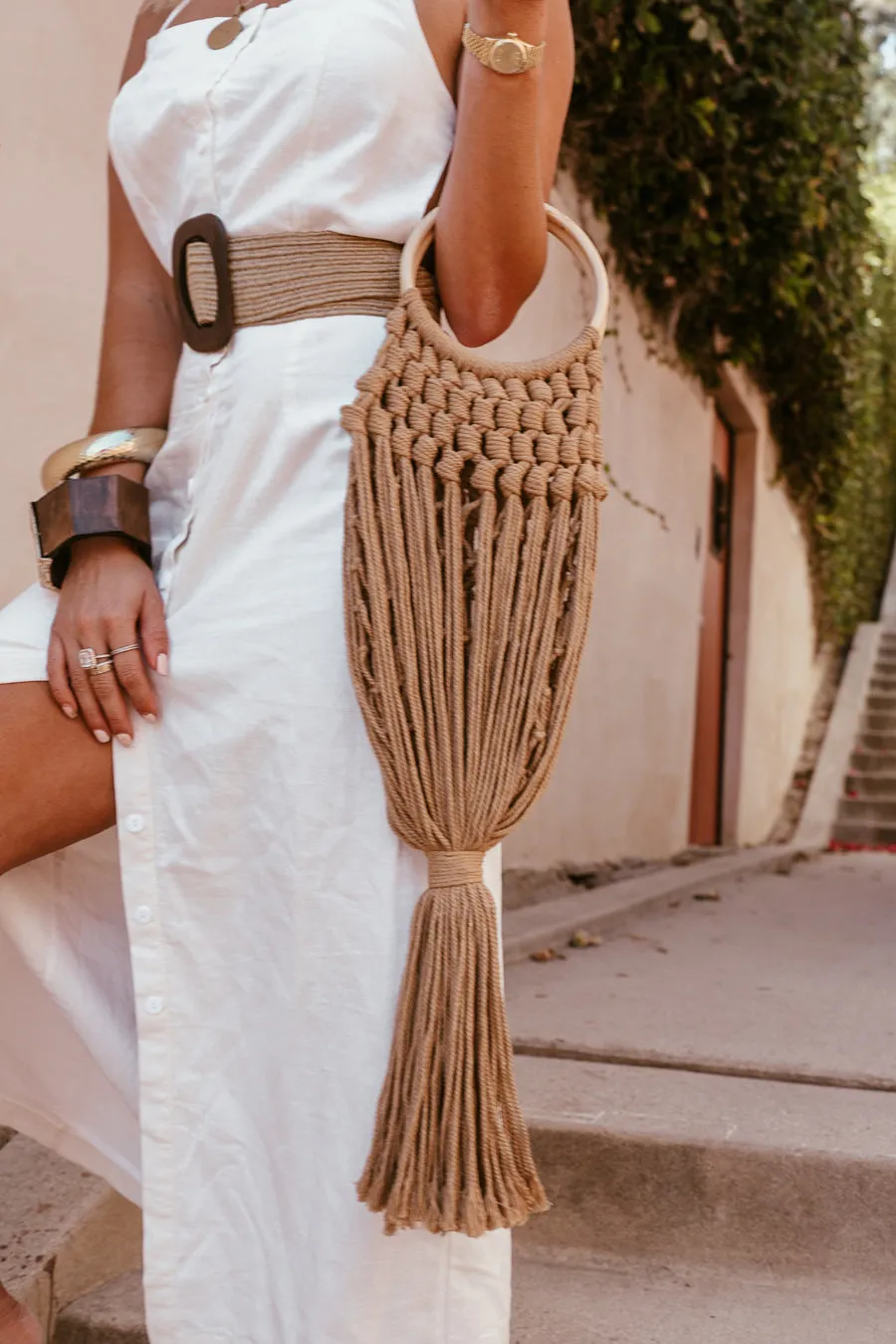 Fringe Rope Bag - Natural