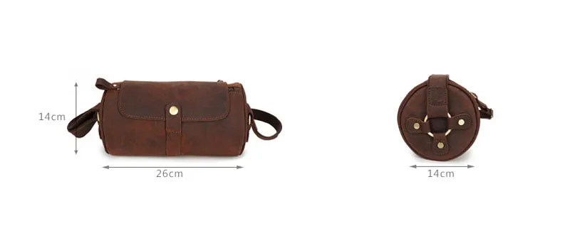 Full Grain Leather Drum Bags, Shoulder Bags, Travelling Bag With Strap, Anniversary Gift YD-001