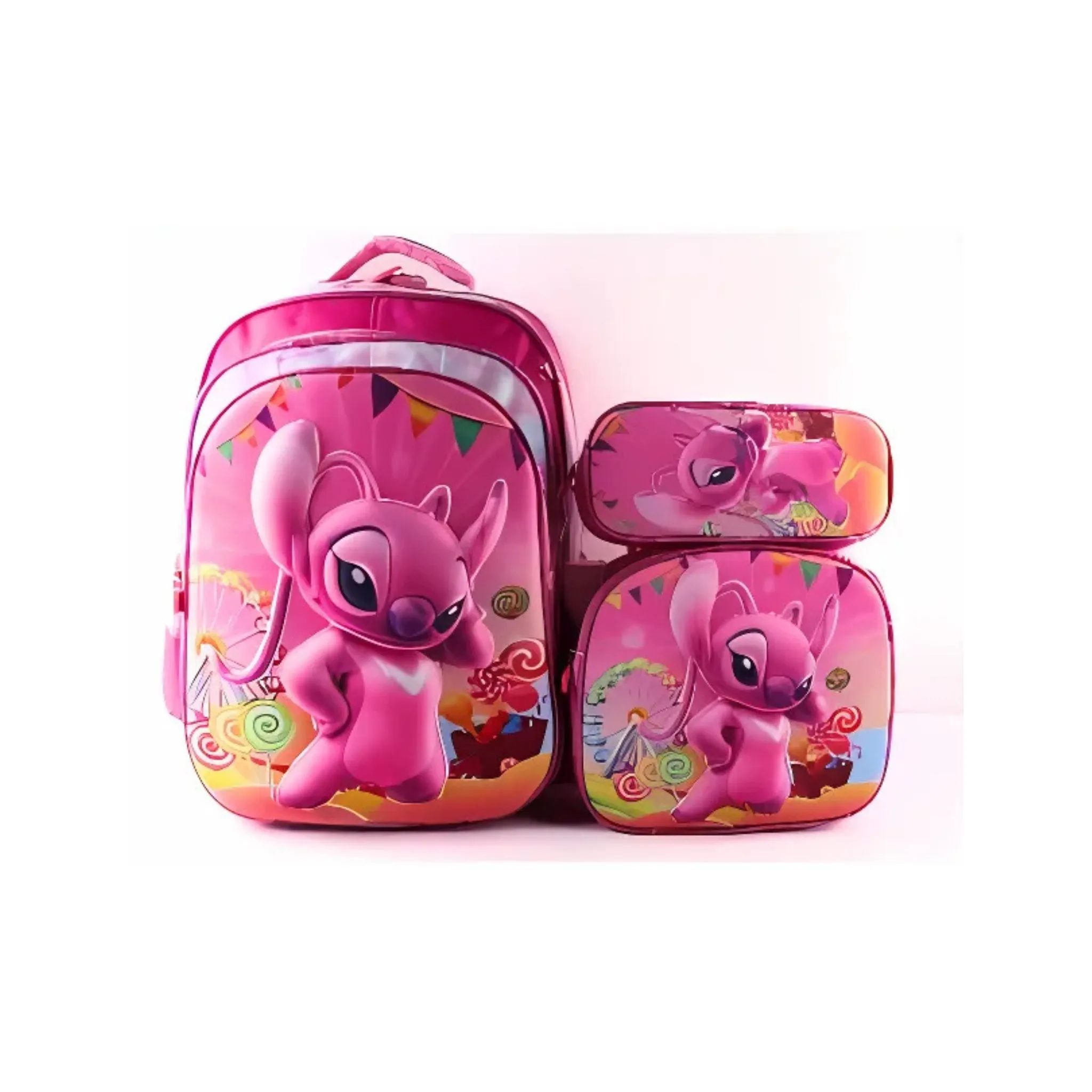 G472 Stitch Girls Multi-print Backpack Set