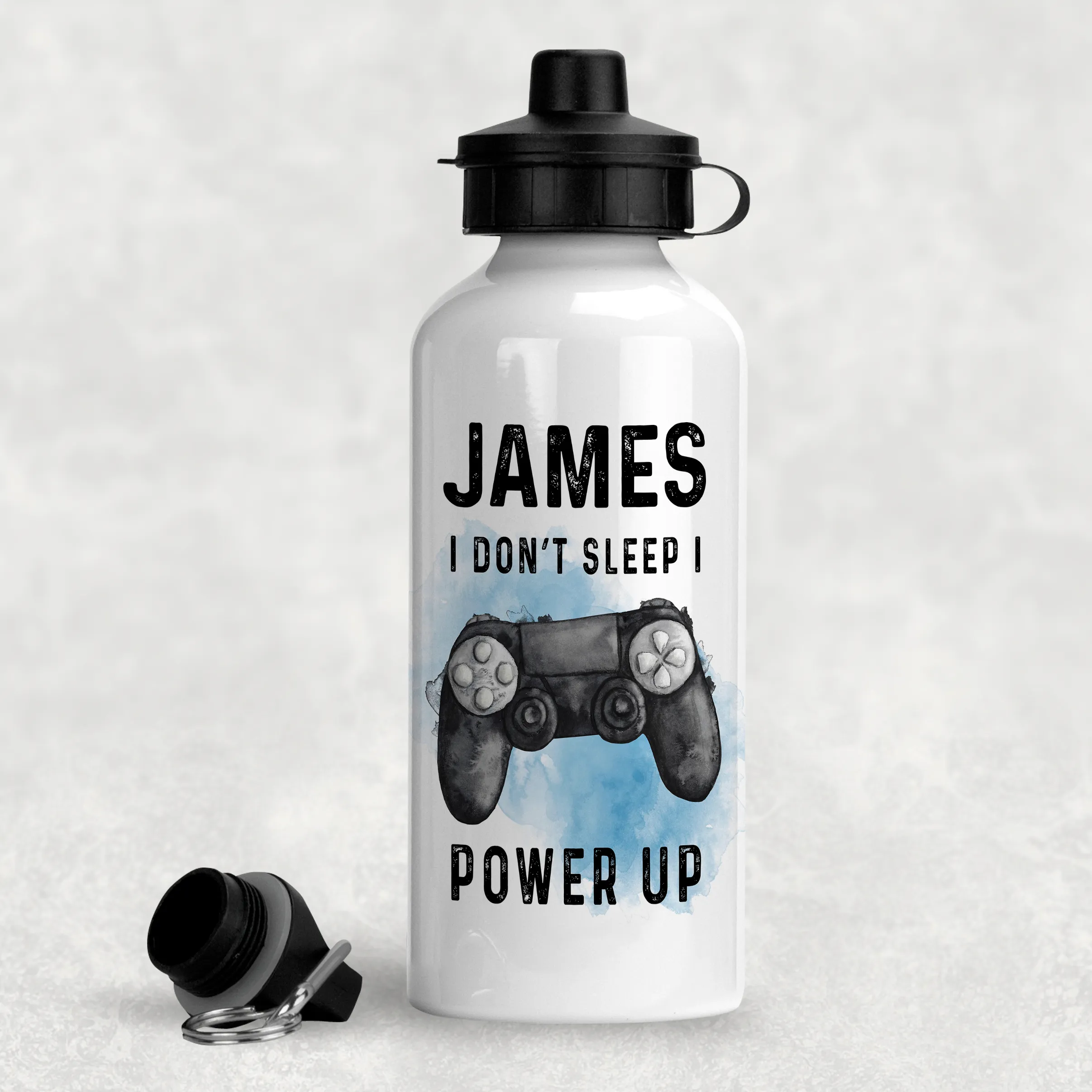 Gamer Personalised Water Bottle I Don't Sleep I Power Up - 400/600ml