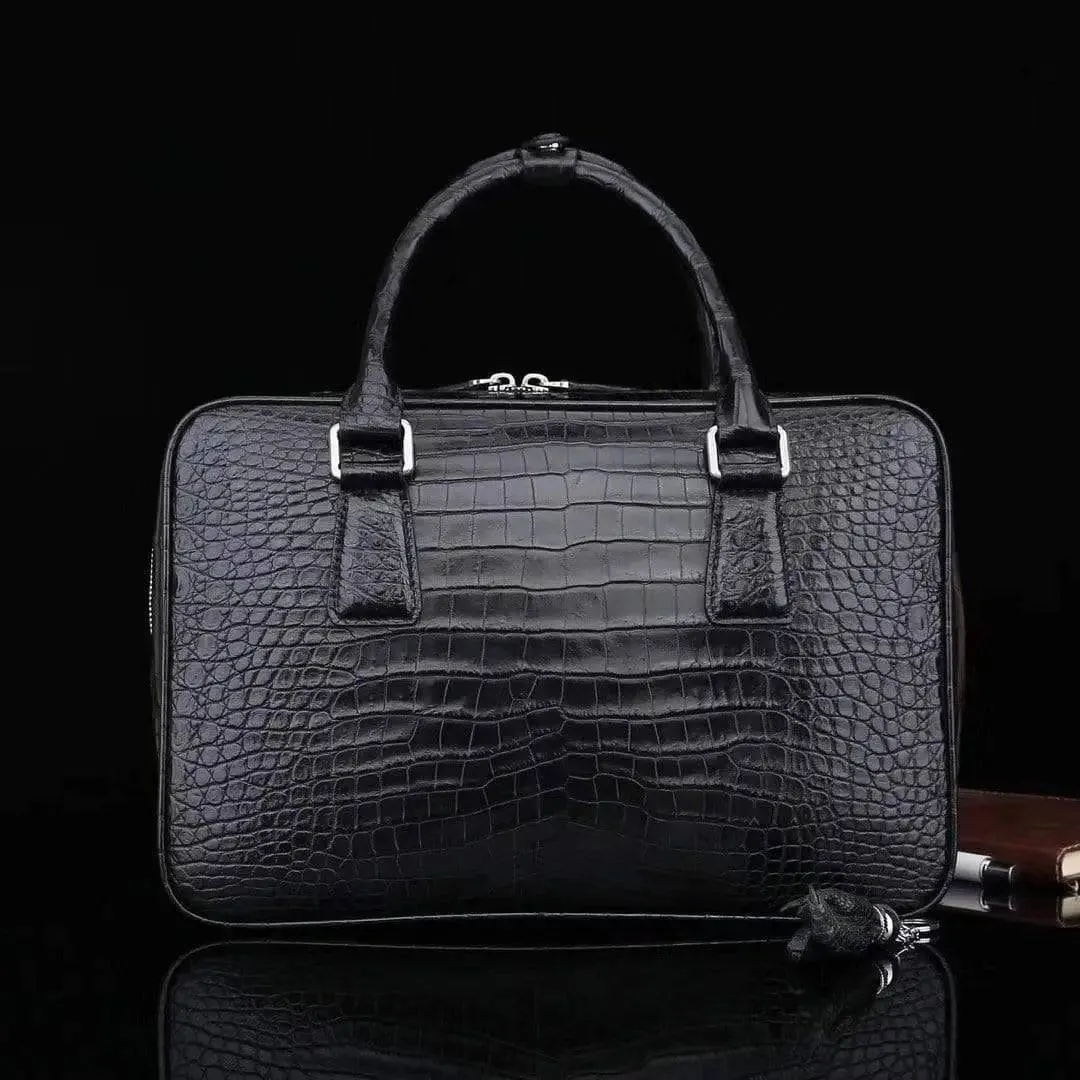 Genuine Crocodile Leather Briefcase Laptop Bag for Men