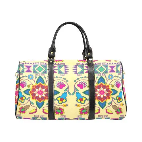 Geometric Floral Winter-Vanilla Waterproof Travel Bag