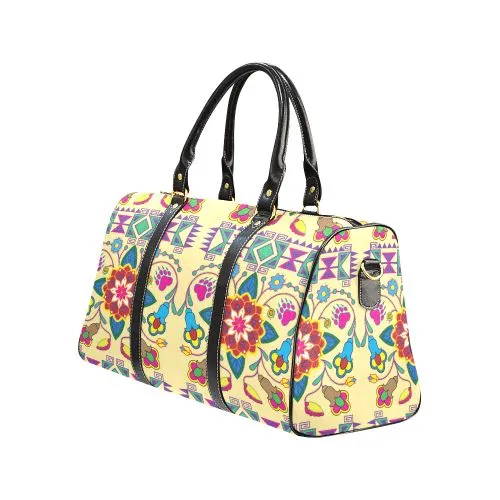 Geometric Floral Winter-Vanilla Waterproof Travel Bag