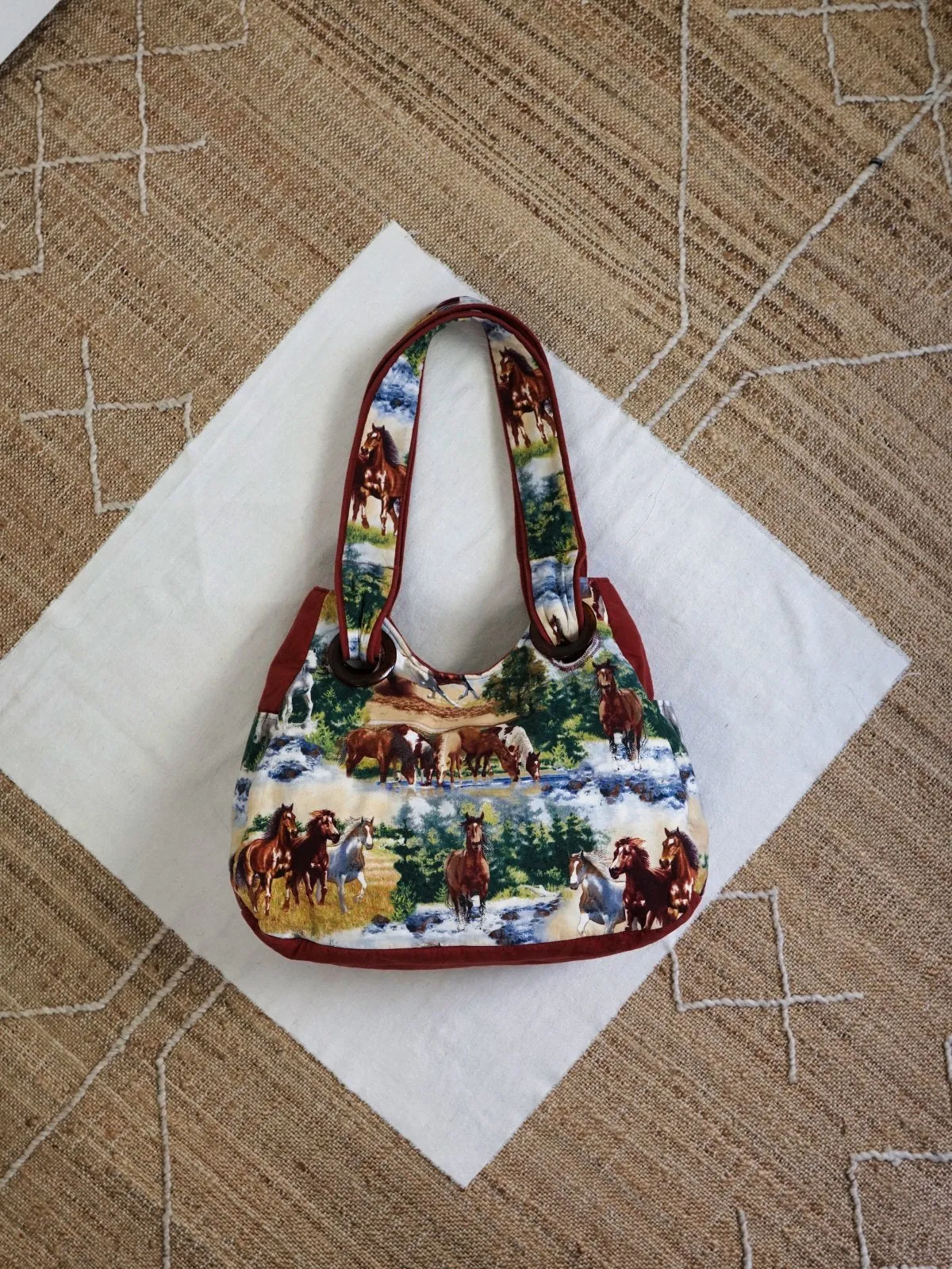 Handmade Horse Motif Tote Bag