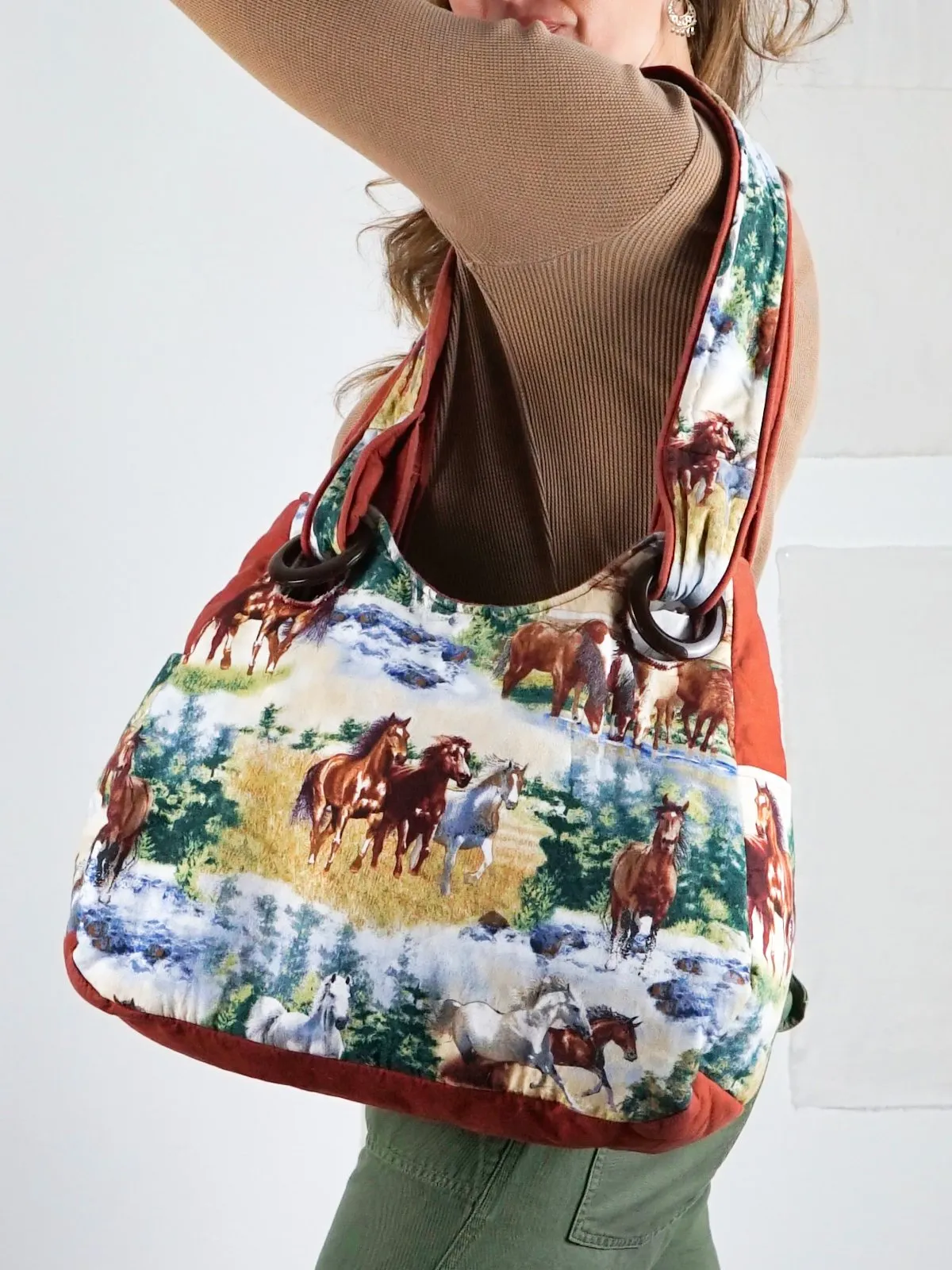 Handmade Horse Motif Tote Bag