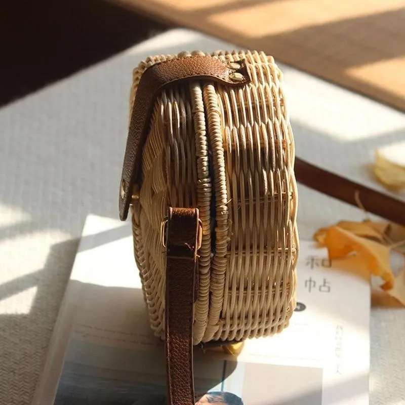 Handwoven Rattan Bamboo side bag