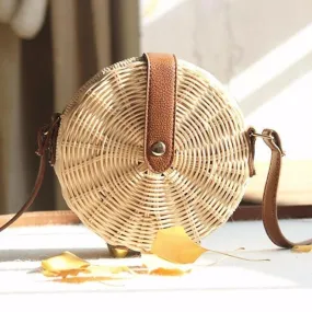 Handwoven Rattan Bamboo side bag