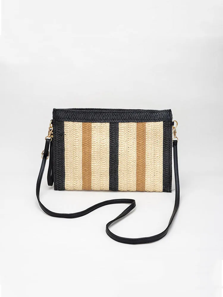 Handwoven Straw Bag: Clutch & Crossbody