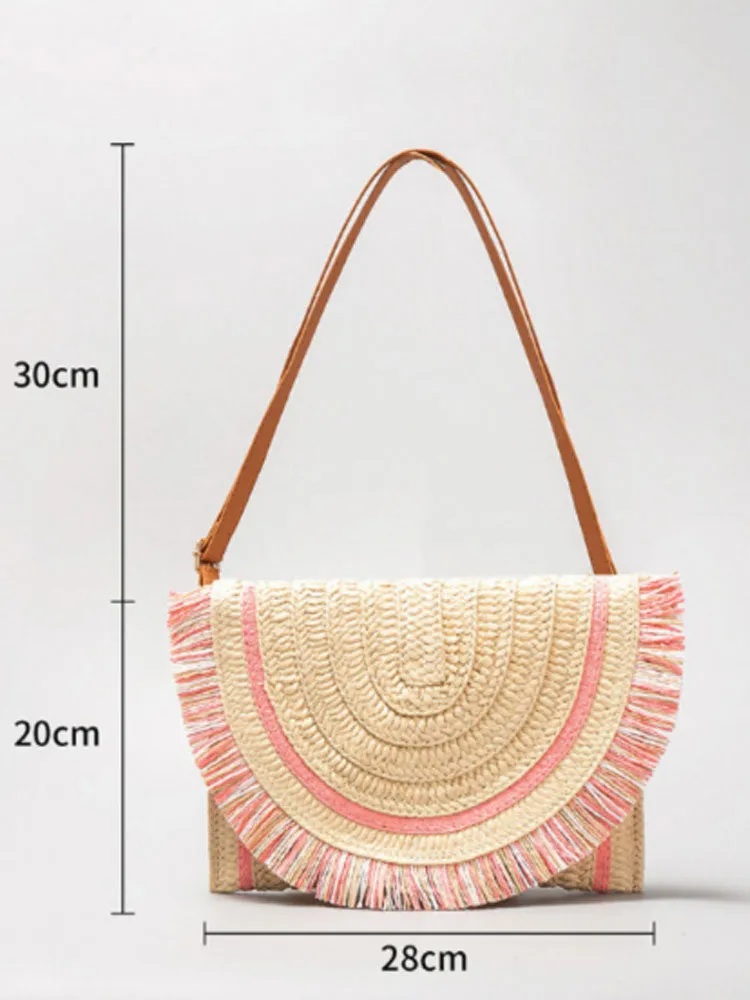 Handwoven Straw Bag: Clutch & Crossbody