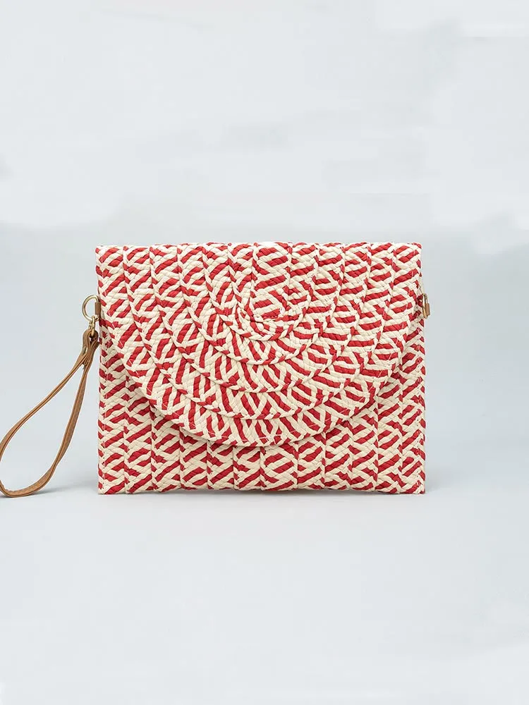 Handwoven Straw Bag: Clutch & Crossbody