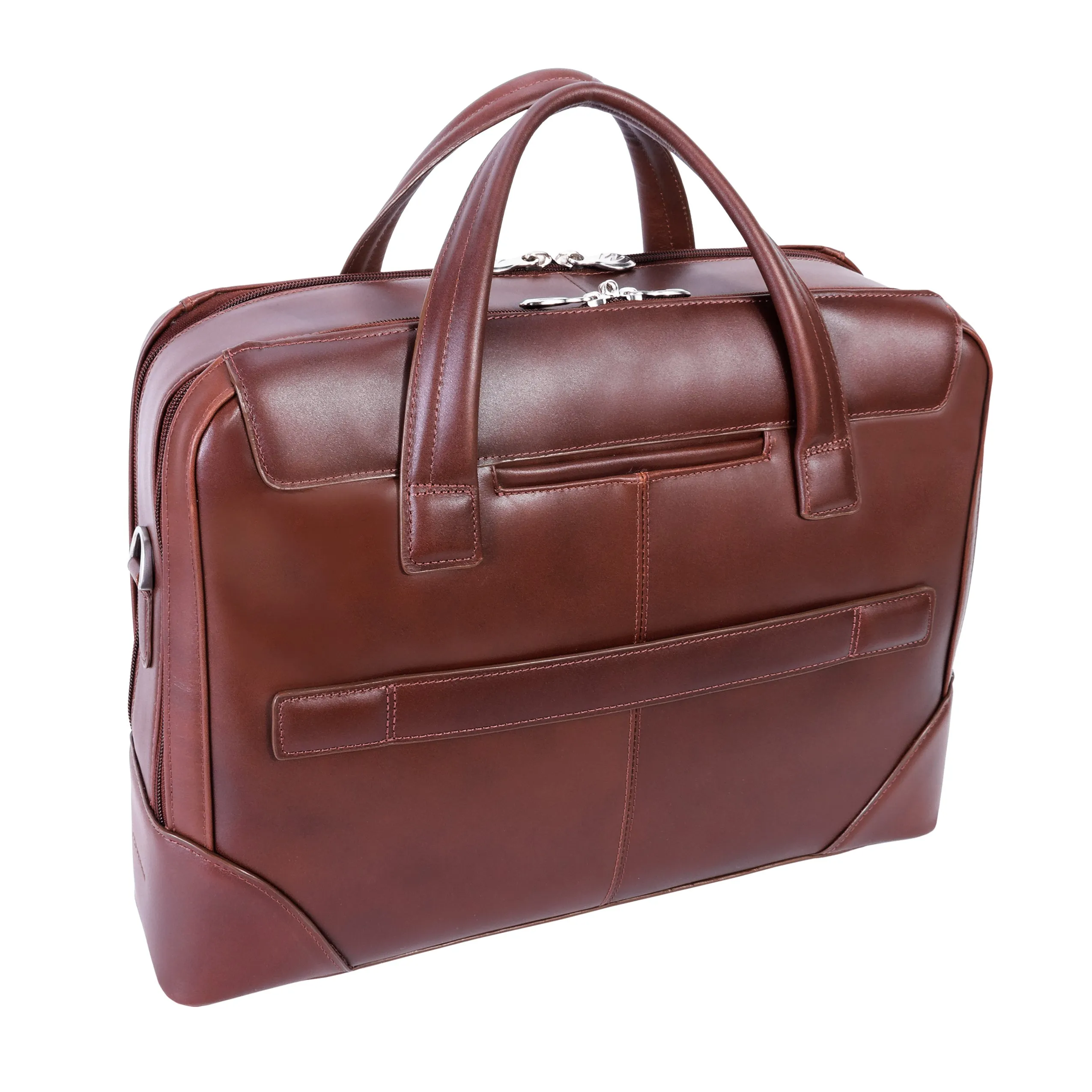 HARPSWELL | 17” Leather Dual-Compartment Laptop Briefcase