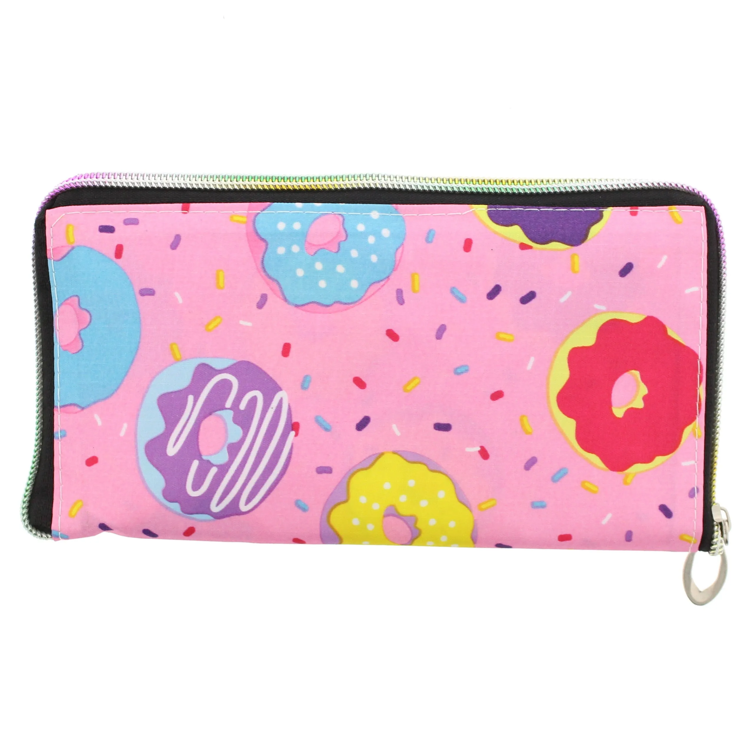 Heavy Duty Donut Themed Pink Shopping Bag in Zip Wallet