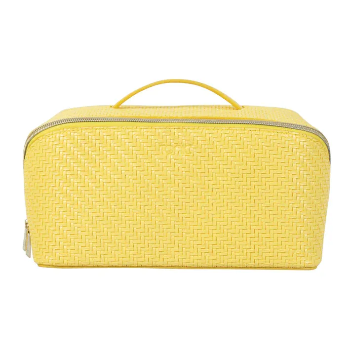 Herringbone Cosmetic Bag Collection | Lemon