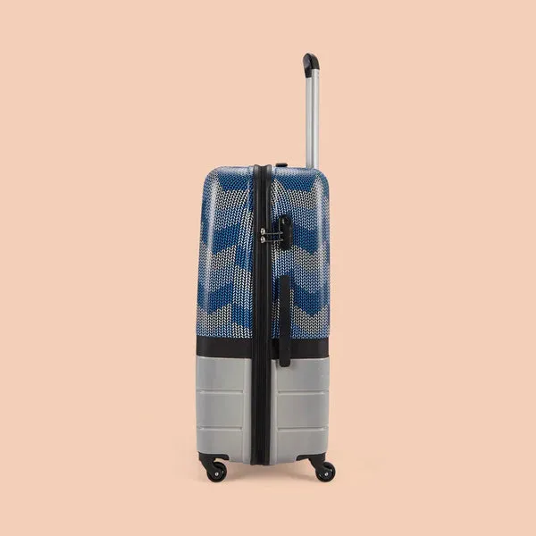 Himachal Chevron Grey Raahi Trolley Bag Combo (Cabin & Large)