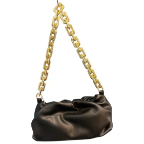 Honey & Beau Black and Gold Chain Handbag - HB001