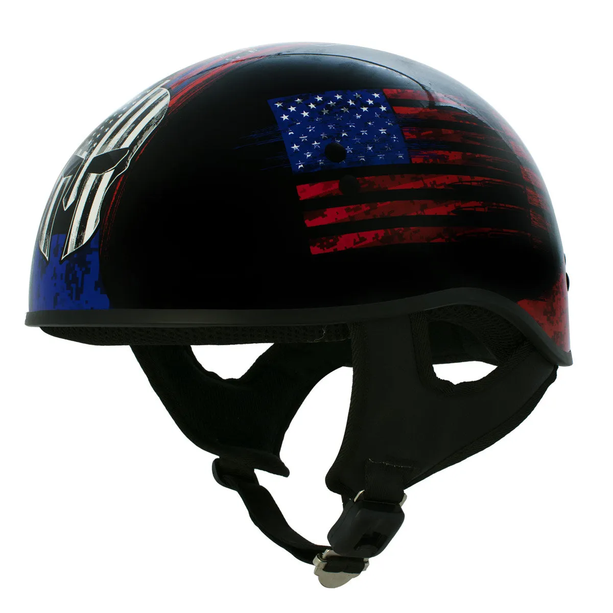 Hot Leathers HLD1044 Gloss Black 'Colored Warrior Bullet' Advanced DOT