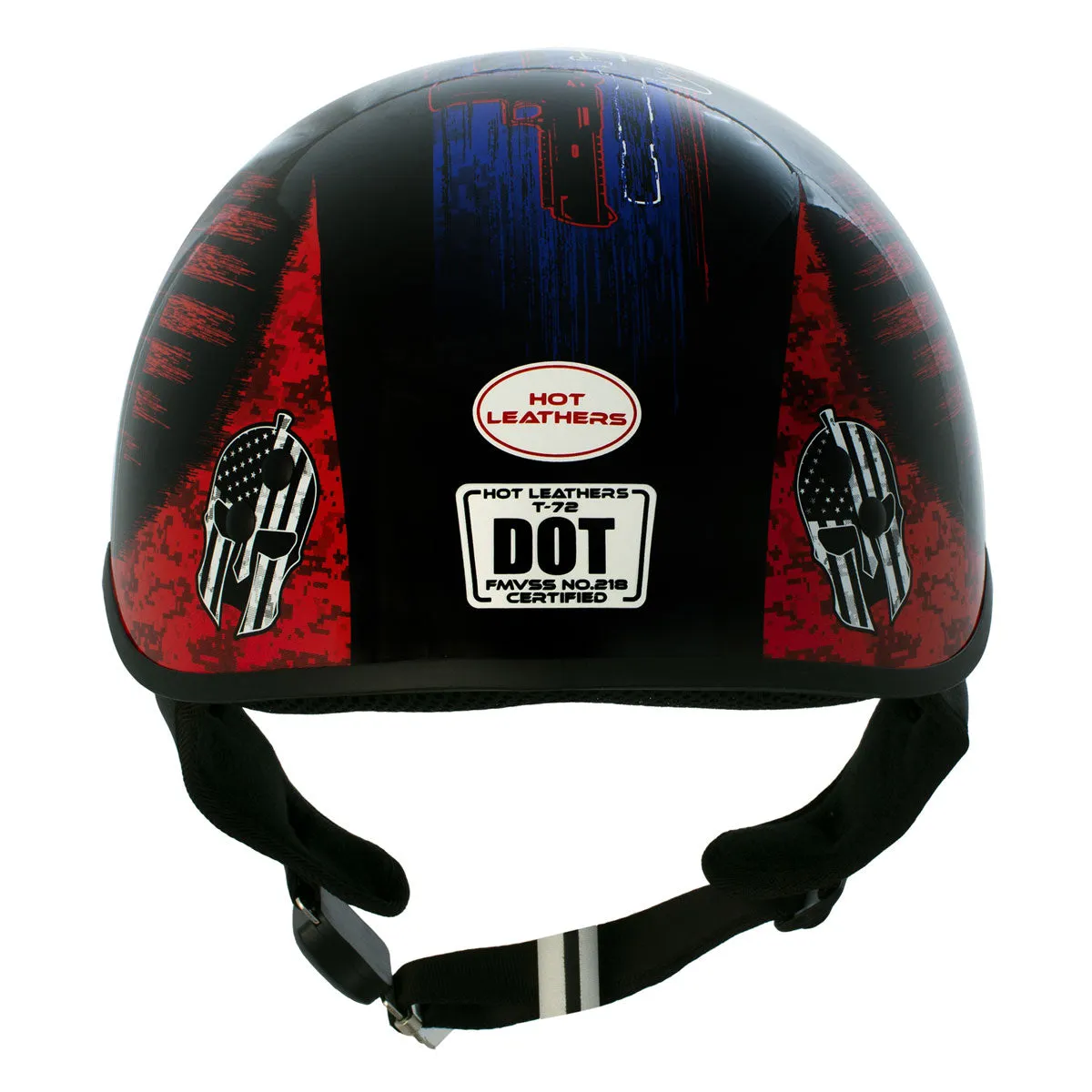 Hot Leathers HLD1044 Gloss Black 'Colored Warrior Bullet' Advanced DOT