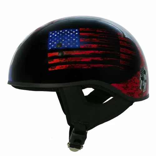 Hot Leathers HLD1044 Gloss Black 'Colored Warrior Bullet' Advanced DOT