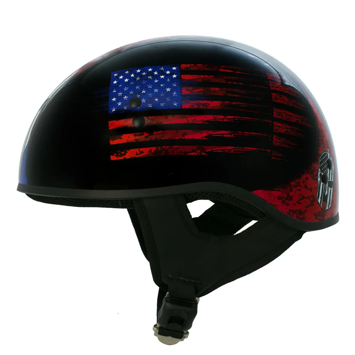 Hot Leathers HLD1044 Gloss Black 'Colored Warrior Bullet' Advanced DOT