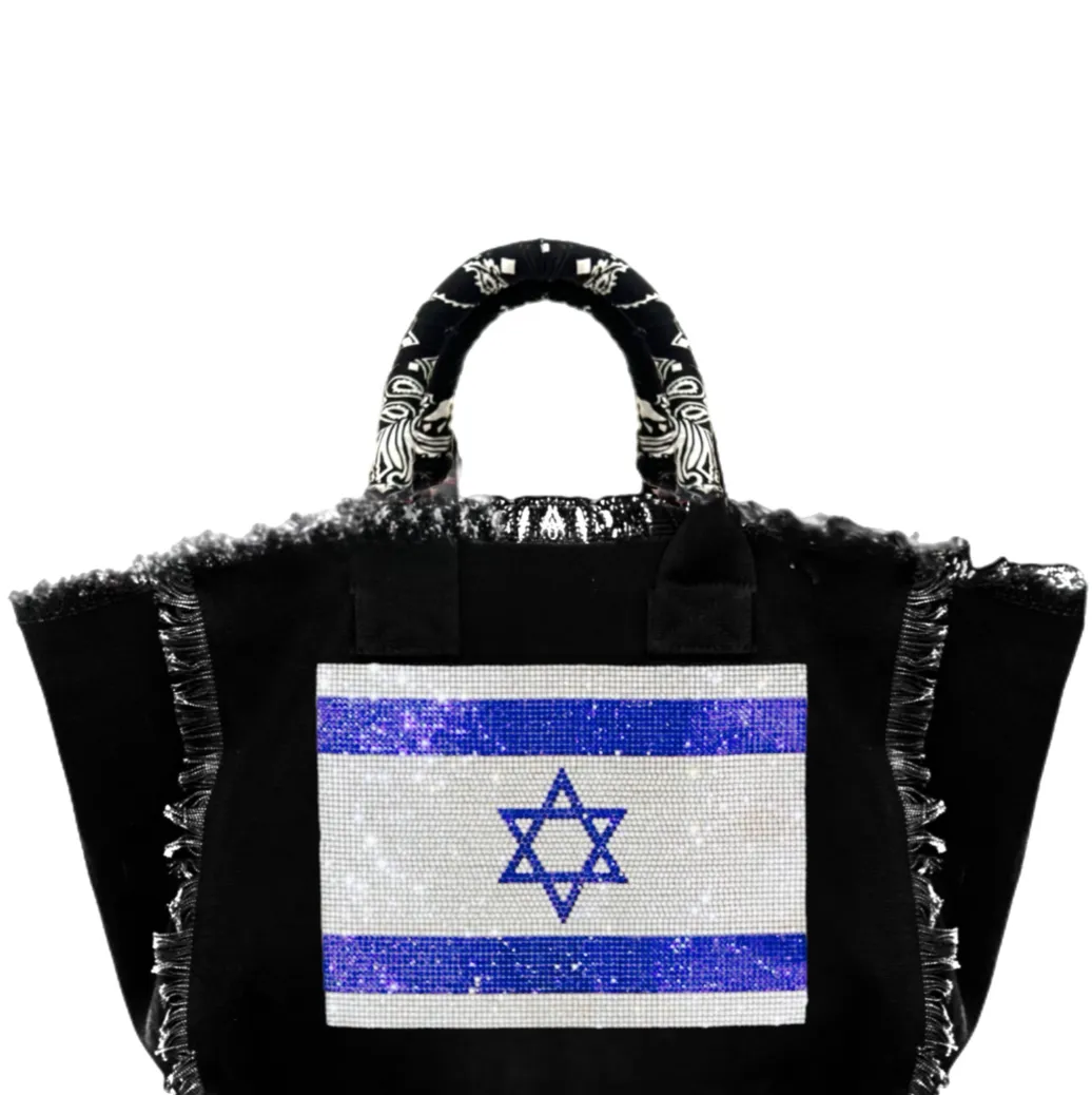 Israel Flag Canvas Fringe Bag