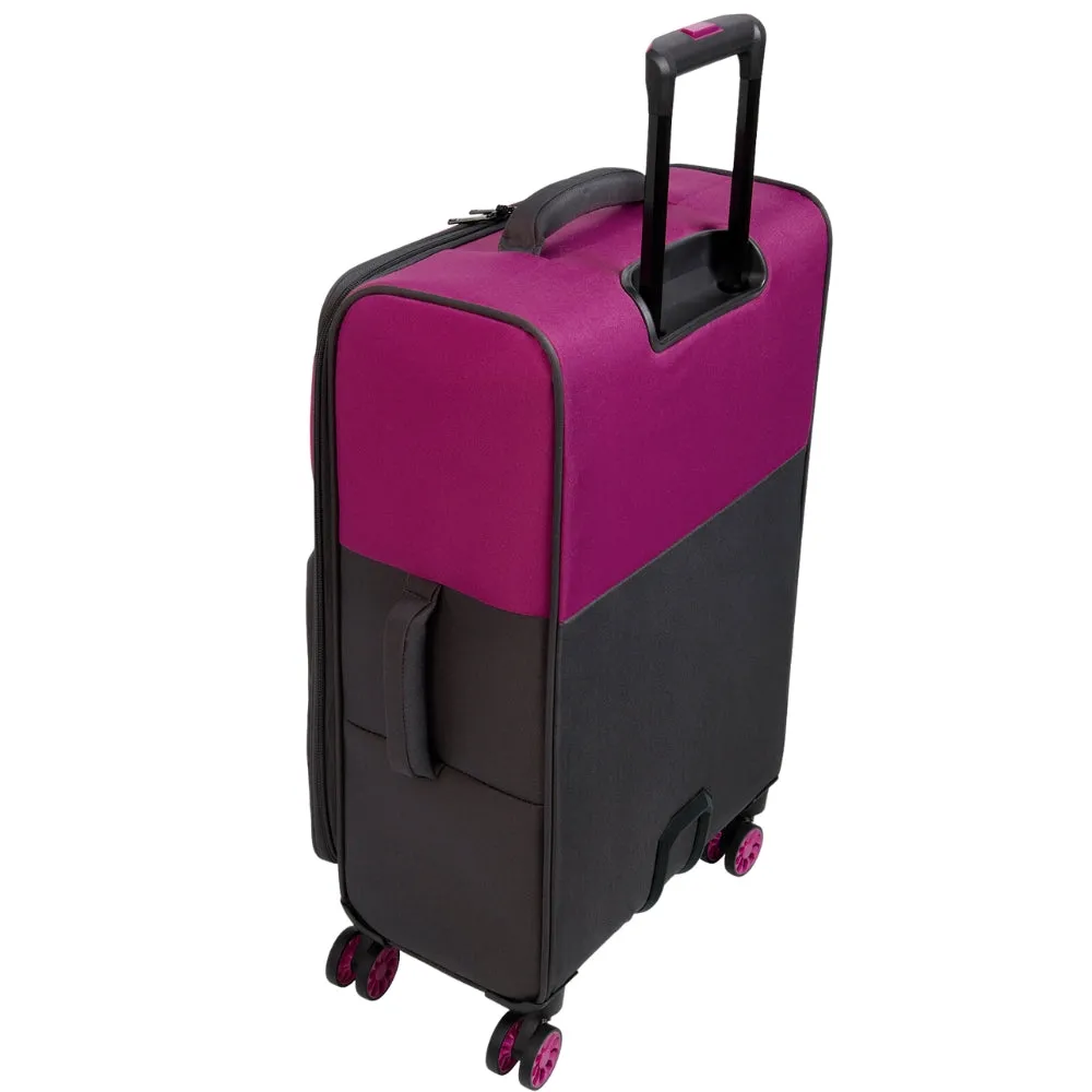 IT Luggage Duo-Tone Fuchsia & Magneta 8 Wheel Suitcase