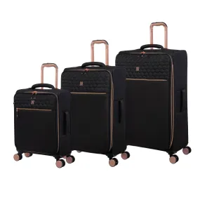 It Luggage Suitcase Lux-lite Divinity Eva -  Black & Rose Gold 8 Wheel Suitcase