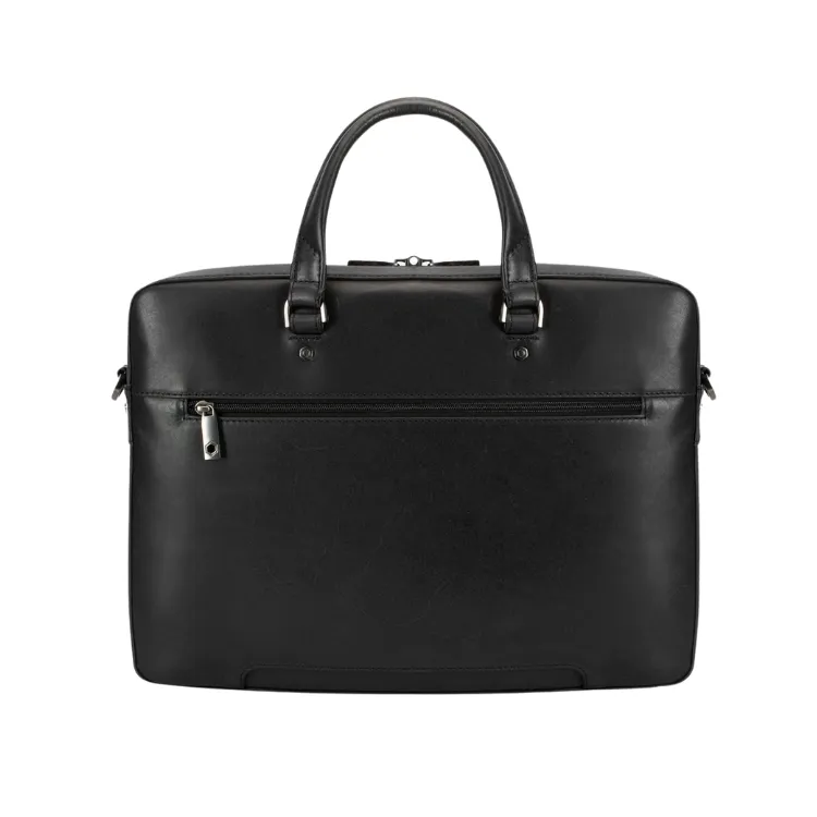 Jekyll & Hide Slim Zip Top Briefcase - Black