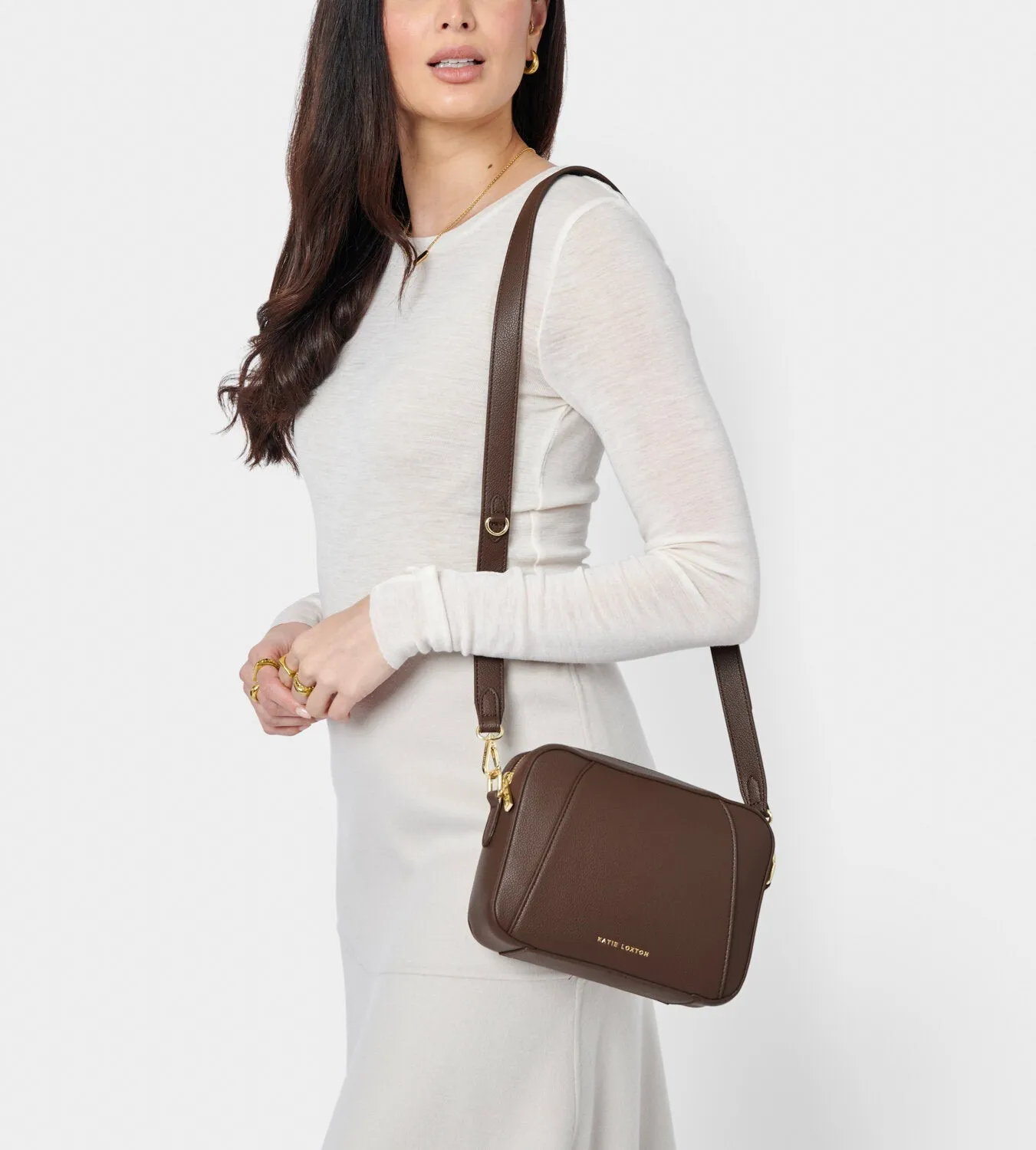 Katie Loxton Chocolate Hana Crossbody Bag KLB3612