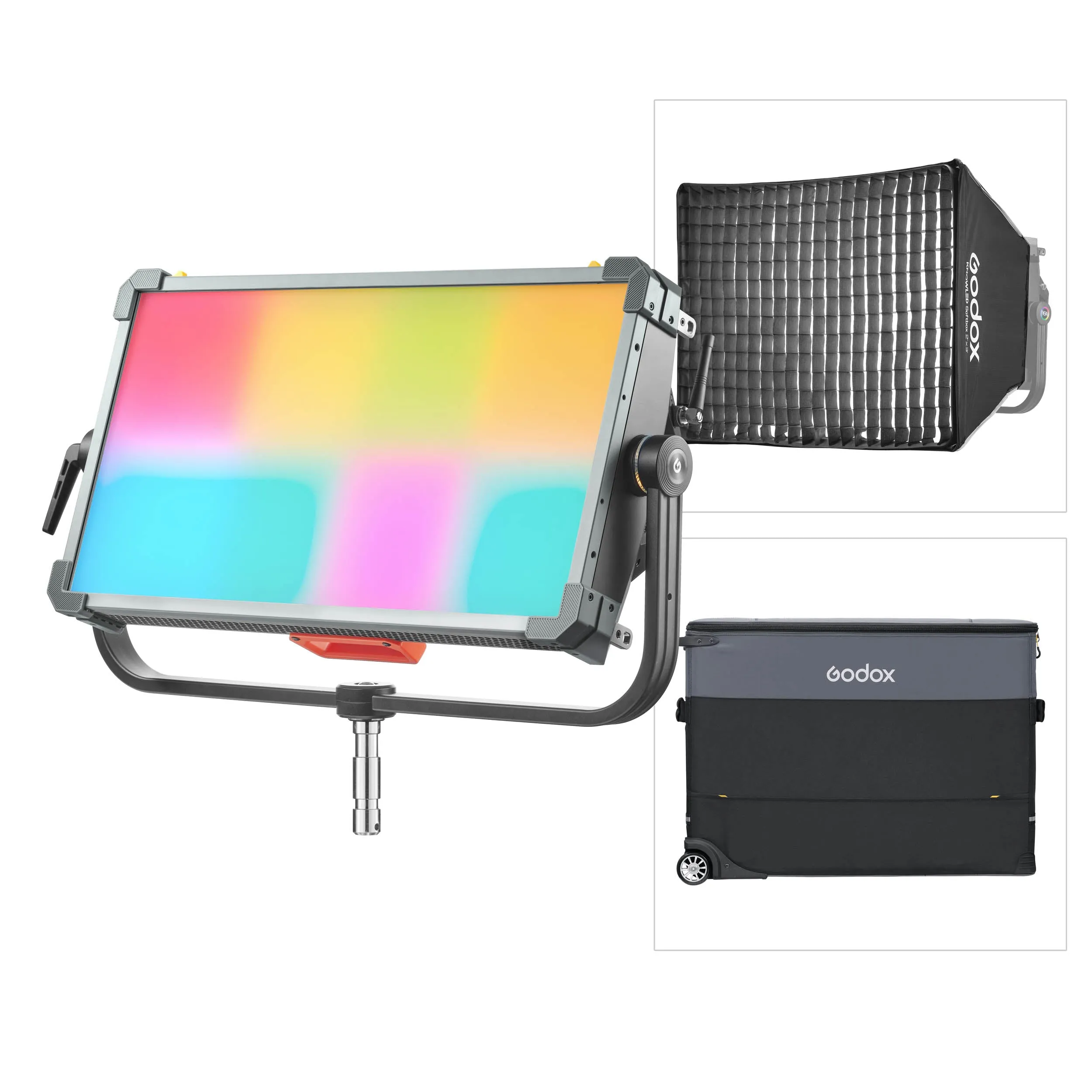 KNOWLED P600R K1 350W 2'X1' RGBWW PIXEL LED Light Panel Kit With Softbox And Carry Bag