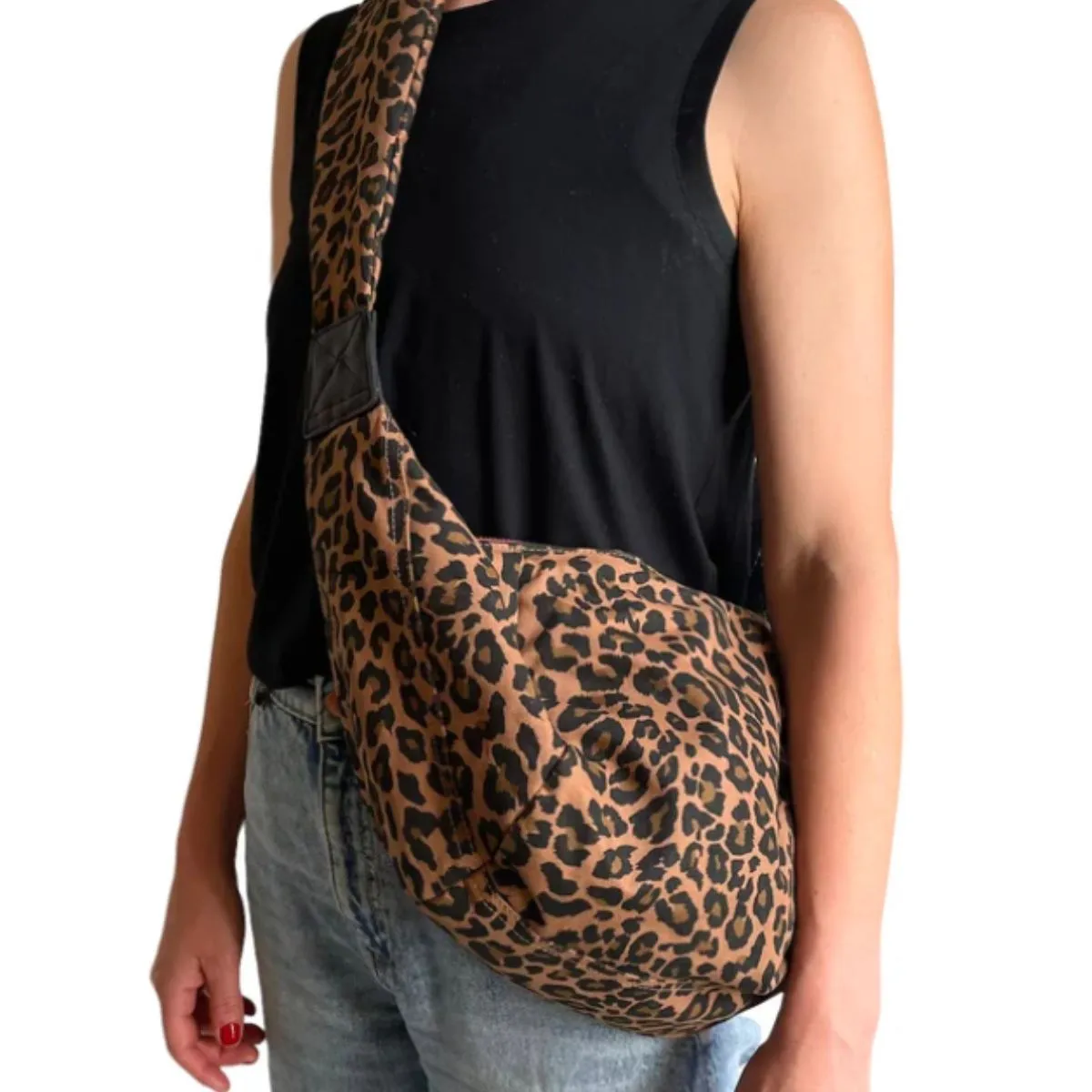 Large Leopard Print Crossbody Bag