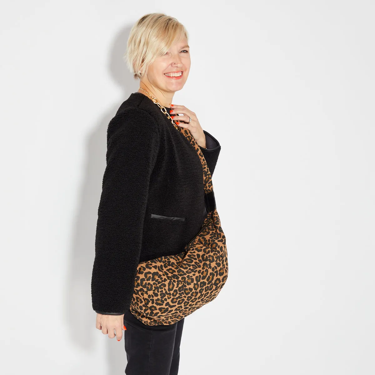 Large Leopard Print Crossbody Bag