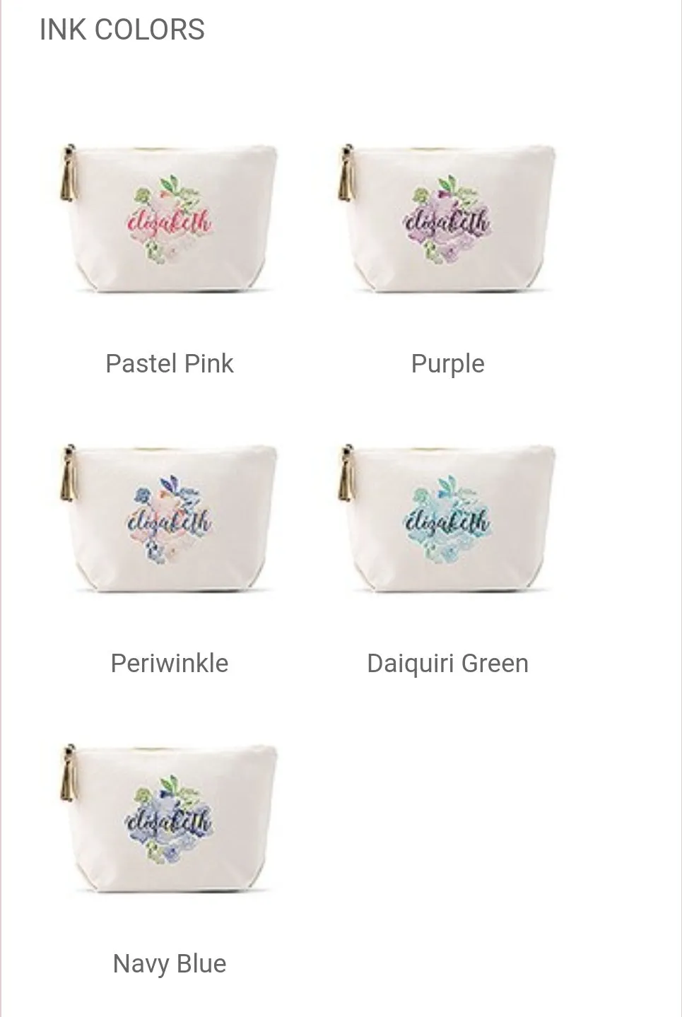 LARGE PERSONALIZED CANVAS MAKEUP & TOILETRY BAG FOR  WOMEN - FLORAL GARDEN